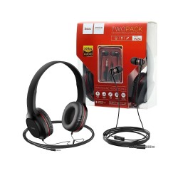 Hoco Wired Headphone W24 1.2m with additional 3.5mm Earphones Red Hoco Wired Headphone W24 1.2m with additional 3.5mm Earphones Red